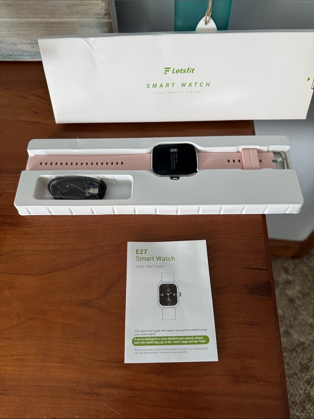 Letsfit E27 Smart Watch - Pink Strap